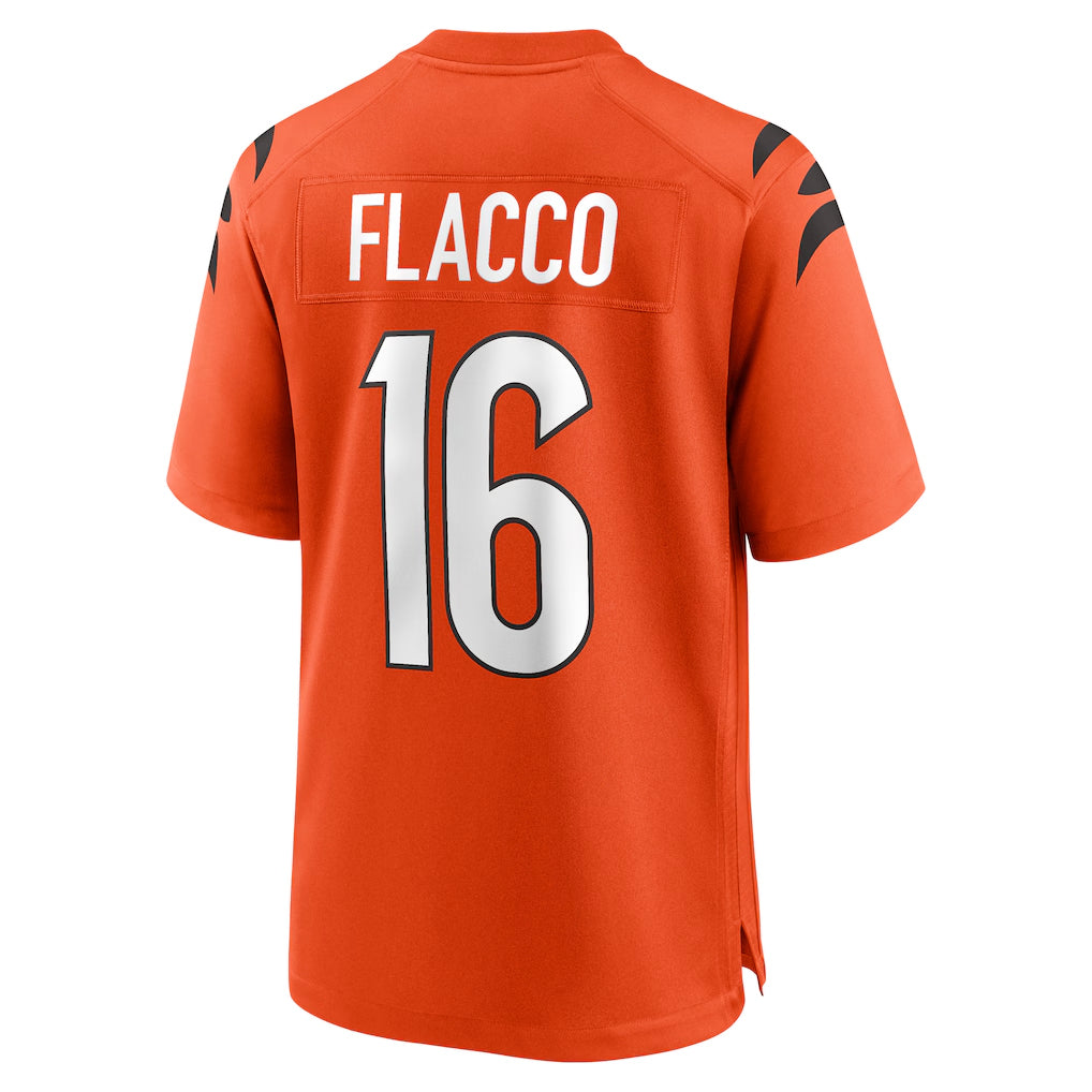 C.Bengals #16 Joe Flacco Player Orange Home Game BALCE Stitched Jerseys