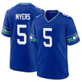 S.Seahawks #5 Jason Myers Player Royal Throwback Home Game BALCE Stitched Jerseys