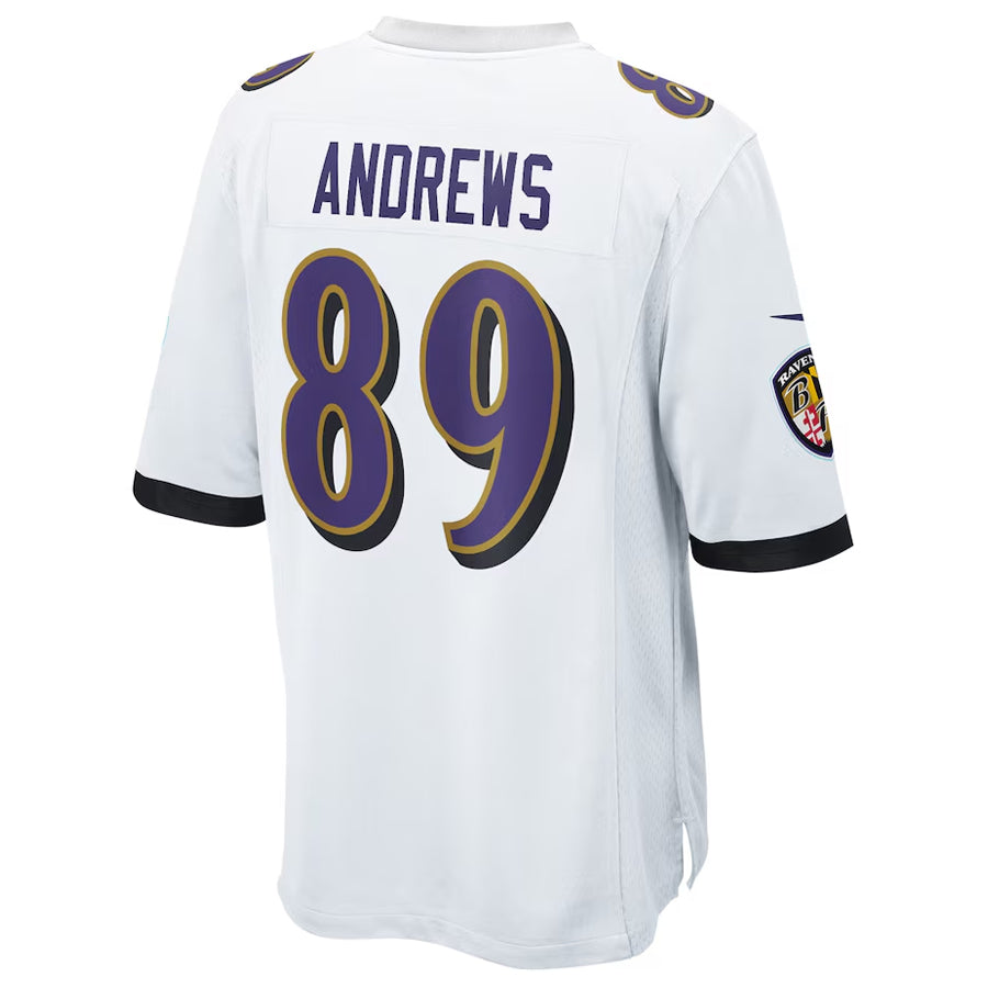 B.Ravens #89 Mark Andrews Player White Replica Game BALCE Stitched Jerseys