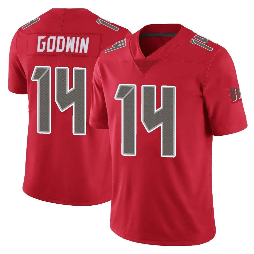 TB.Buccaneers #14 Chris Godwin Jr. Player Red Limited Color Rush Home Game BALCE Stitched Jerseys