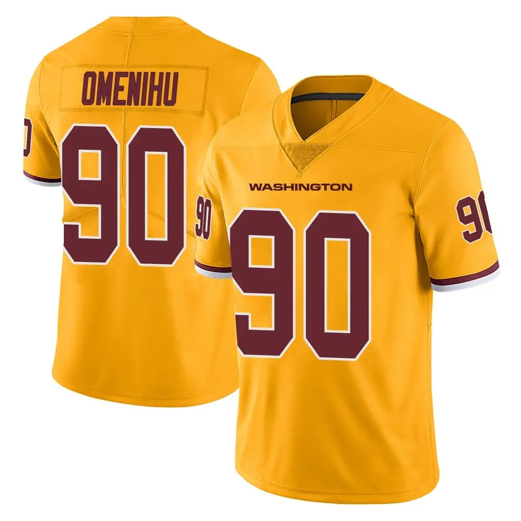 W.Commanders #90 Charles Omenihu Player Gold Limited Color Rush Home Game BALCE Stitched Jerseys