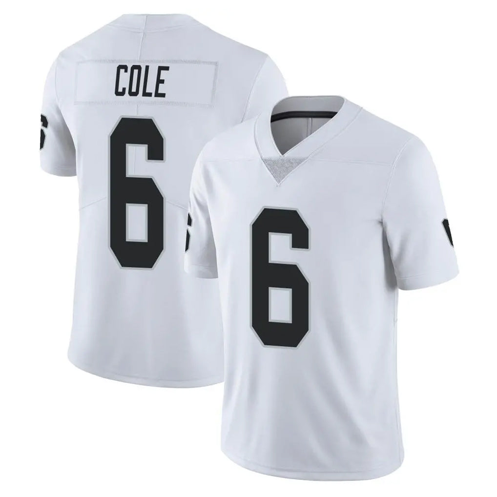 LV.Raiders #6 A.J. Cole Player White Limited Vapor Untouchable Home Game BALCE Stitched Jerseys