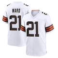 C.Browns #21 Denzel Ward Player White Home Game BALCE Stitched Jerseys