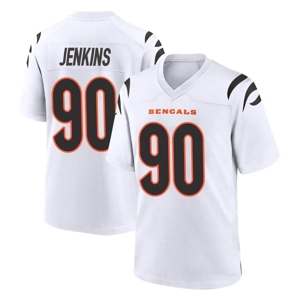C.Bengals #90 Kris Jenkins Jr Player White Home Game BALCE Stitched Jerseys