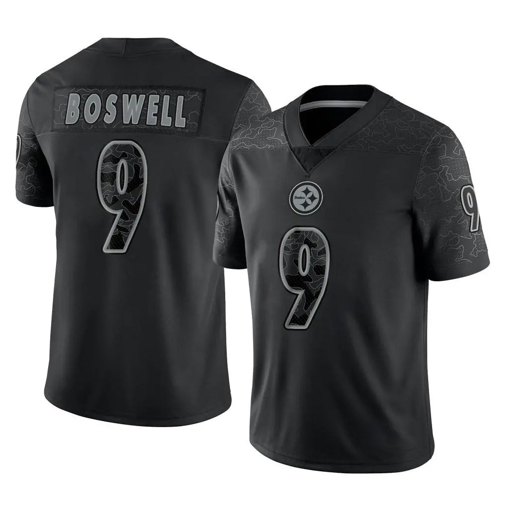 P.Steelers #9 Chris Boswell Player Black Reflective Limited Home Game BALCE Stitched Jerseys