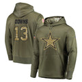 D.Cowboys #13 Caleb Downs Player Olive Salute to Service Pullover Hoodies Home Game BALCE Stitched Jerseys