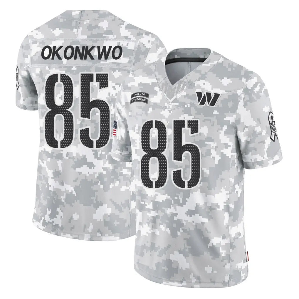 W.Commanders #85 Chig Okonkwo Player Arctic Camo Limited Salute To Service Home Game BALCE Stitched Jerseys