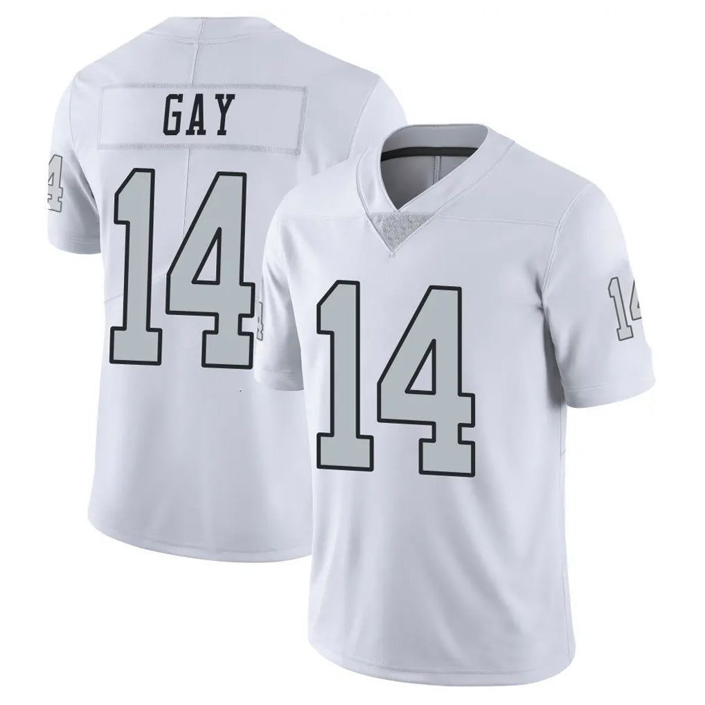 LV.Raiders #14 Matt Gay Player White Limited Color Rush Home Game BALCE Stitched Jerseys