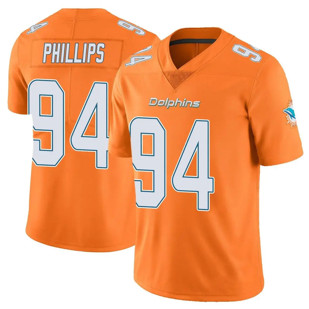 M.Dolphins #94 Jordan Phillips Player Orange Limited Home Game BALCE Stitched Jerseys