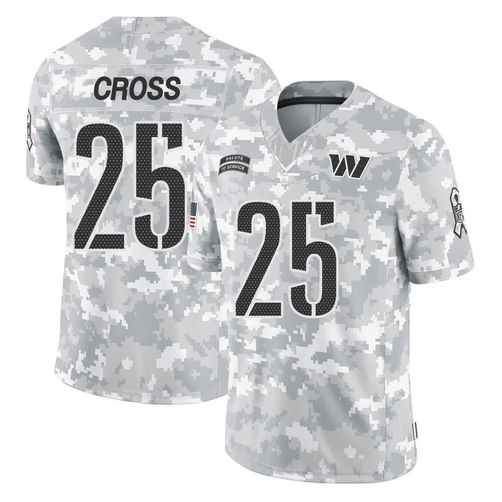 W.Commanders #25 Nick Cross Player Arctic Camo Limited Salute To Service Home Game BALCE Stitched Jerseys