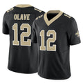 NO.Saints #12 Chris Olave Player Black Limited Vapor F.U.S.E. Home Game BALCE Stitched Jerseys