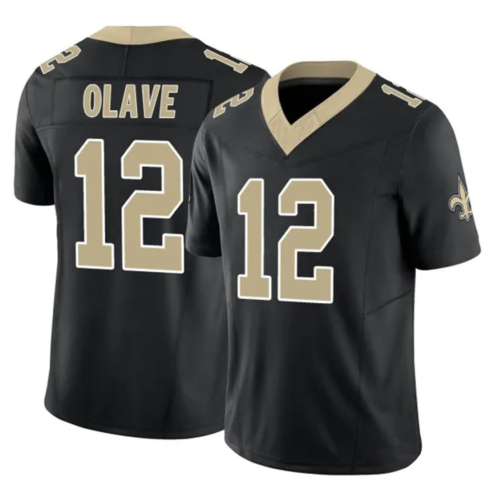 NO.Saints #12 Chris Olave Player Black Limited Vapor F.U.S.E. Home Game BALCE Stitched Jerseys