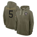 NY.Giants #5 Kayvon Thibodeaux Player Olive Salute to Service Pullover Hoodies Limited BALCE Stitched Jerseys