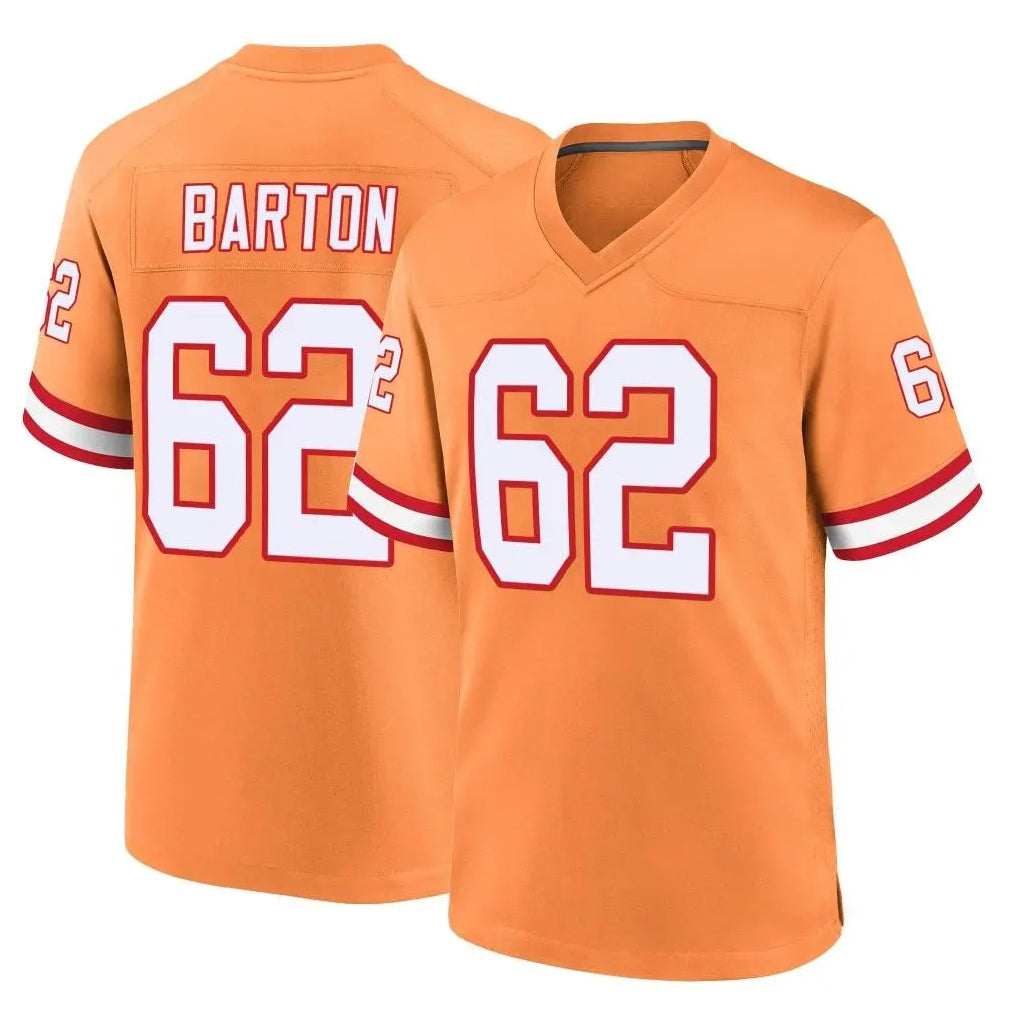 TB.Buccaneers #62 Graham Barton Player Orange Throwback Home Game BALCE Stitched Jerseys