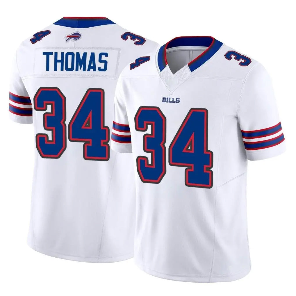 B.Bills #34 Thurman Thomas Player White Vapor F.U.S.E. Limited Home Game BALCE Stitched Jerseys