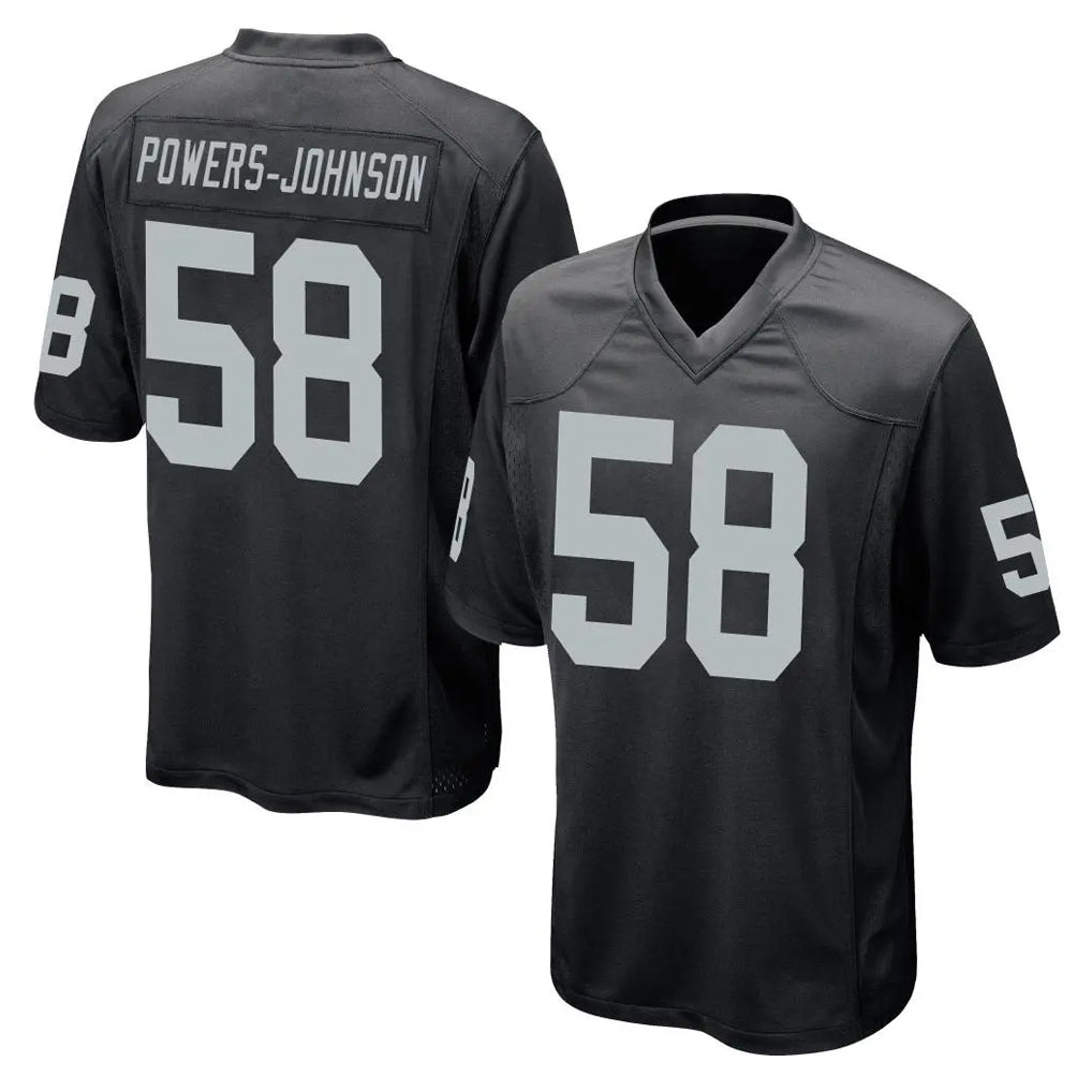 LV.Raiders #58 Jackson Powers-Johnson Player Black Home Game BALCE Stitched Jerseys