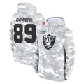 LV.Raiders #89 Brock Bowers Player Arctic Camo Salute to Service Hoodies Limited Game BALCE Stitched Jerseys
