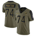 M.Dolphins #74 Kadyn Proctor Player Olive Salute To Service Limited Game BALCE Stitched Jerseys