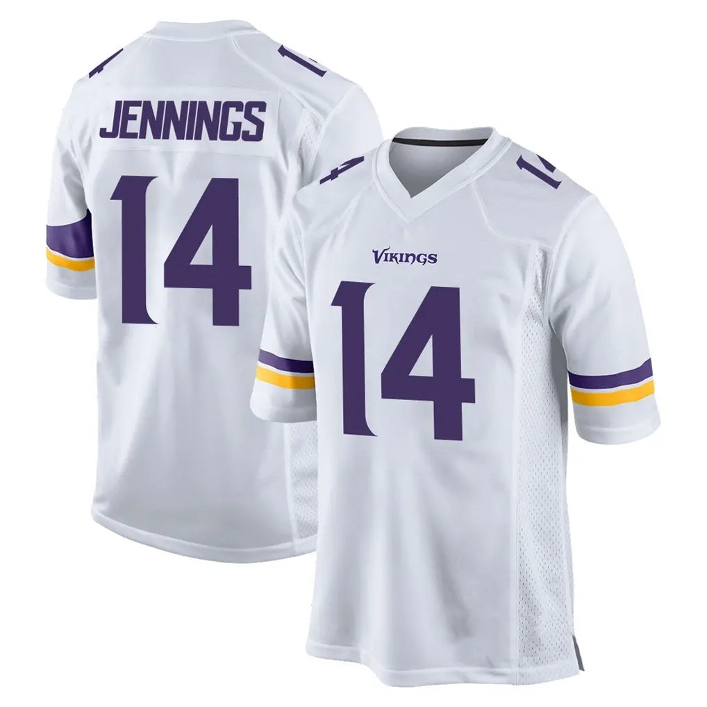 M.Vikings #14 Jauan Jennings Player White Home Game BALCE Stitched Jerseys