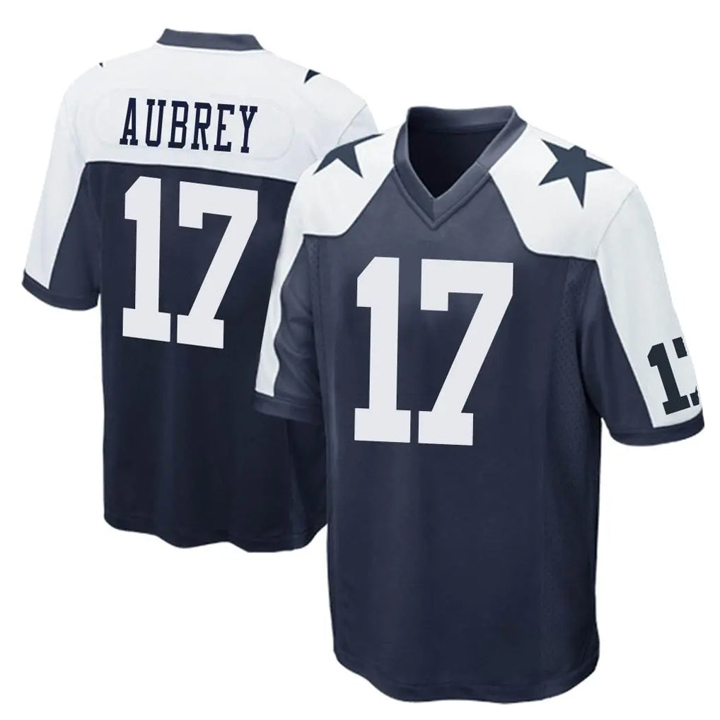 D.Cowboys #17 Brandon Aubrey Player Navy-White Alternate Home Game BALCE Stitched Jerseys