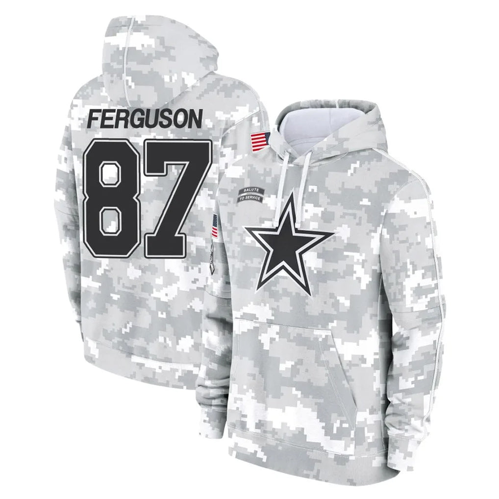 D.Cowboys #87 Jake Ferguson Player Arctic Camo Salute to Service Hoodies Limited Game BALCE Stitched Jerseys