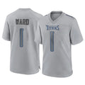 T.Titans #1 Cam Ward Player Gray Atmosphere Fashion Home Game BALCE Stitched Jerseys