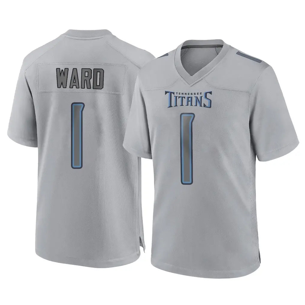 T.Titans #1 Cam Ward Player Gray Atmosphere Fashion Home Game BALCE Stitched Jerseys