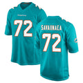 M.Dolphins #72 Jonah Savaiinaea Player Aqua Home Game BALCE Stitched Jerseys
