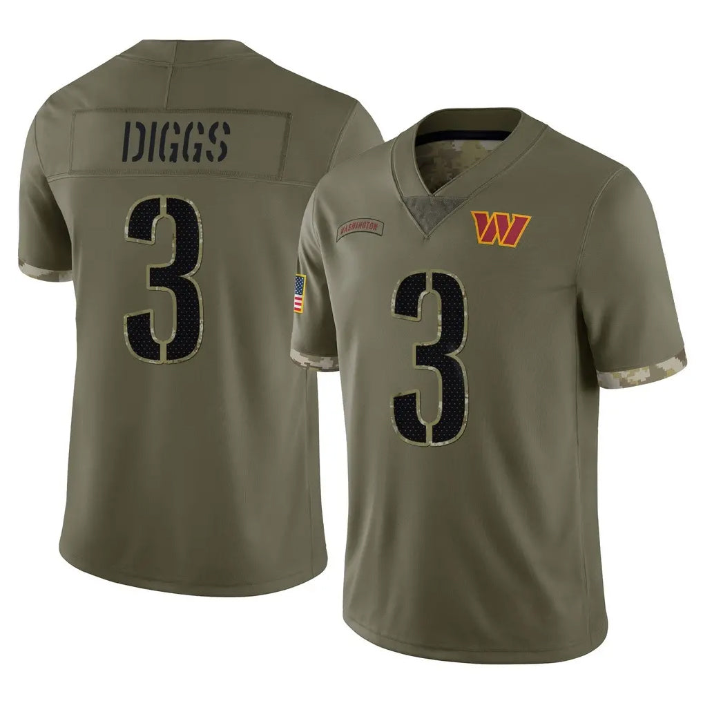 W.Commanders #3 Stefon Diggs Player Olive Salute To Service Limited Home Game BALCE Stitched Jerseys