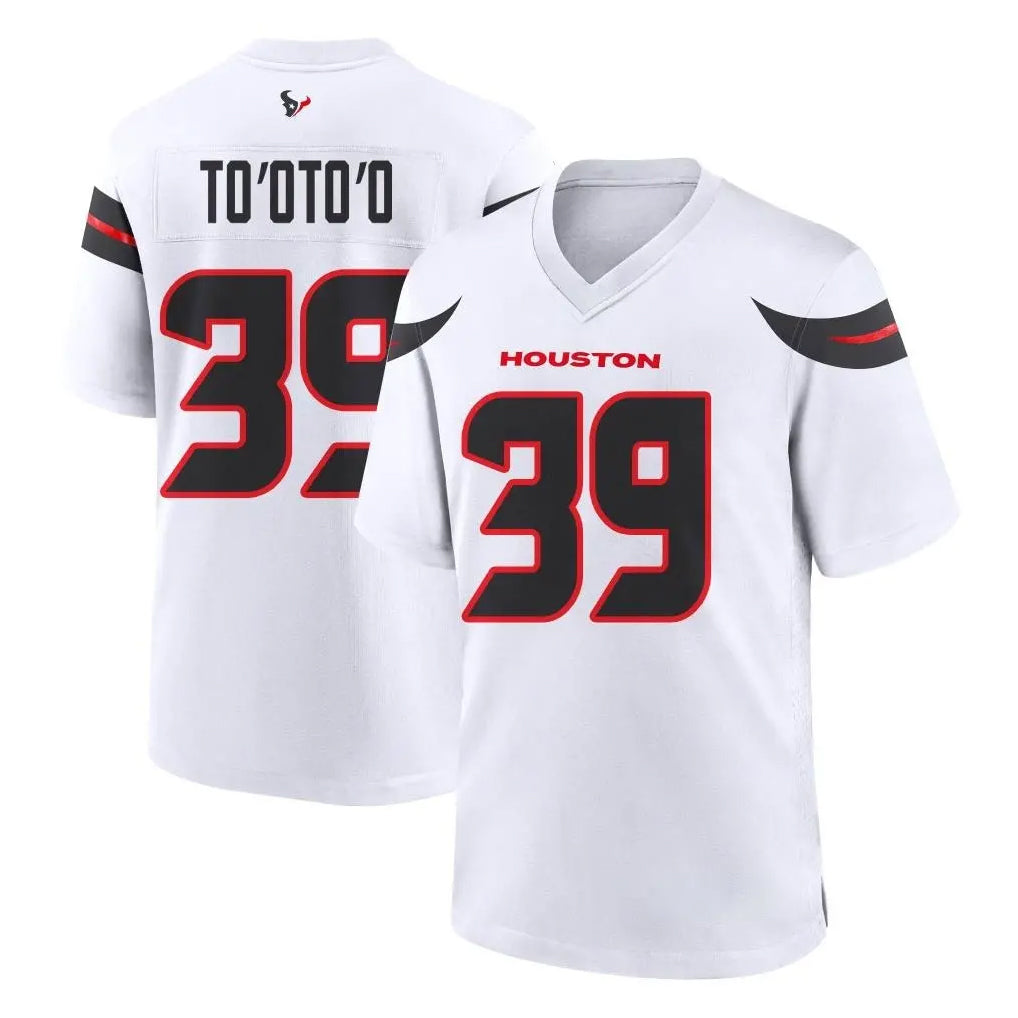 H.Texans #39 Henry To'oTo'o Player White Home Game BALCE Stitched Jerseys