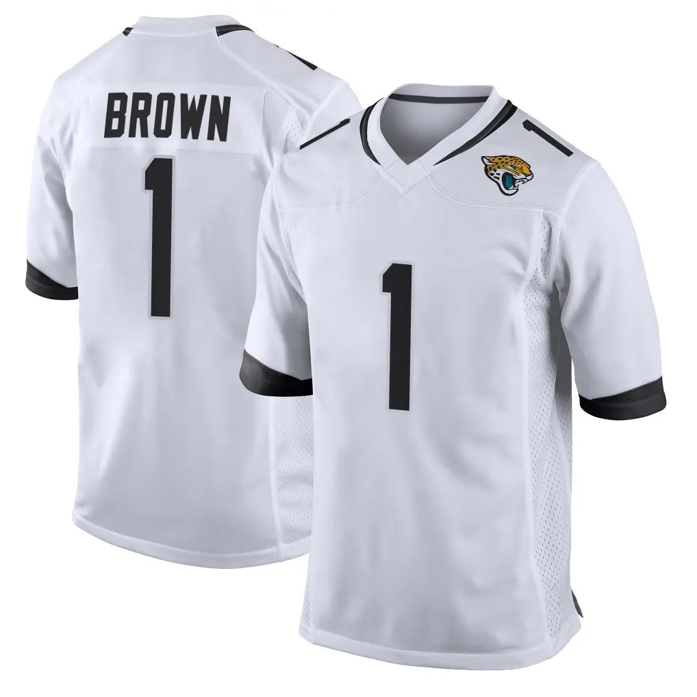 J.Jaguars #1 Montaric Brown Player White Home Game BALCE Stitched Jerseys