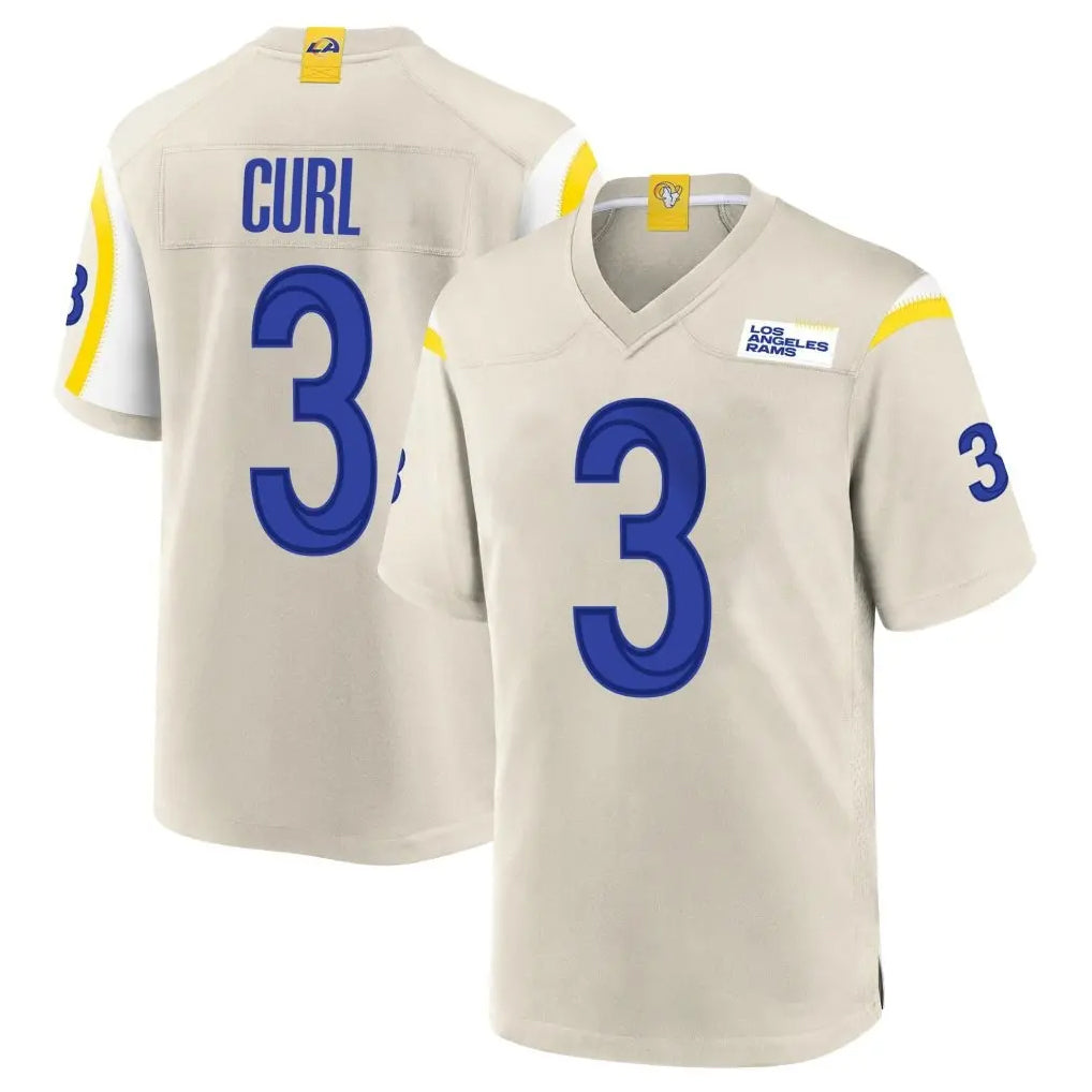 LA.Rams #3 Kam Curl Player Bone Home Game BALCE Stitched Jerseys