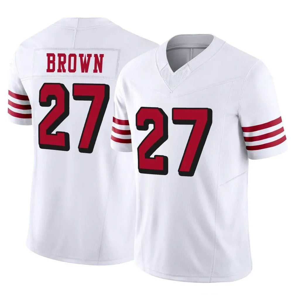 SF.49ers #27 Ji'Ayir Brown Player White Limited Alternate Vapor F.U.S.E. Home Game BALCE Stitched Jerseys