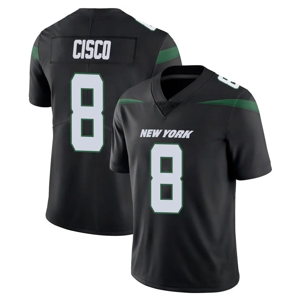 NY.Jets #8 Andre Cisco Player Stealth Black Limited Vapor Home Game BALCE Stitched Jerseys