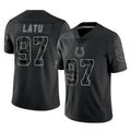 IN.Colts #97 Laiatu Latu Player Black Reflective Limited Game BALCE Stitched Jerseys
