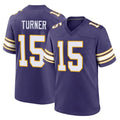 M.Vikings #15 Dallas Turner Player Purple Classic Home Game BALCE Stitched Jerseys