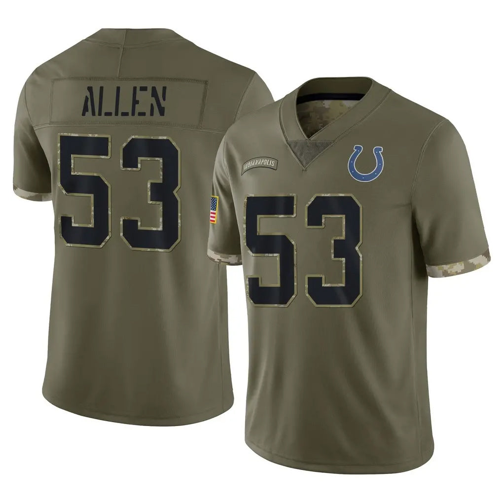IN.Colts #53 CJ Allen Player Olive Salute To Service Limited BALCE Stitched Jerseys