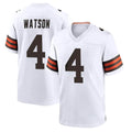 C.Browns #4 Deshaun Watson Player White Home Game BALCE Stitched Jerseys