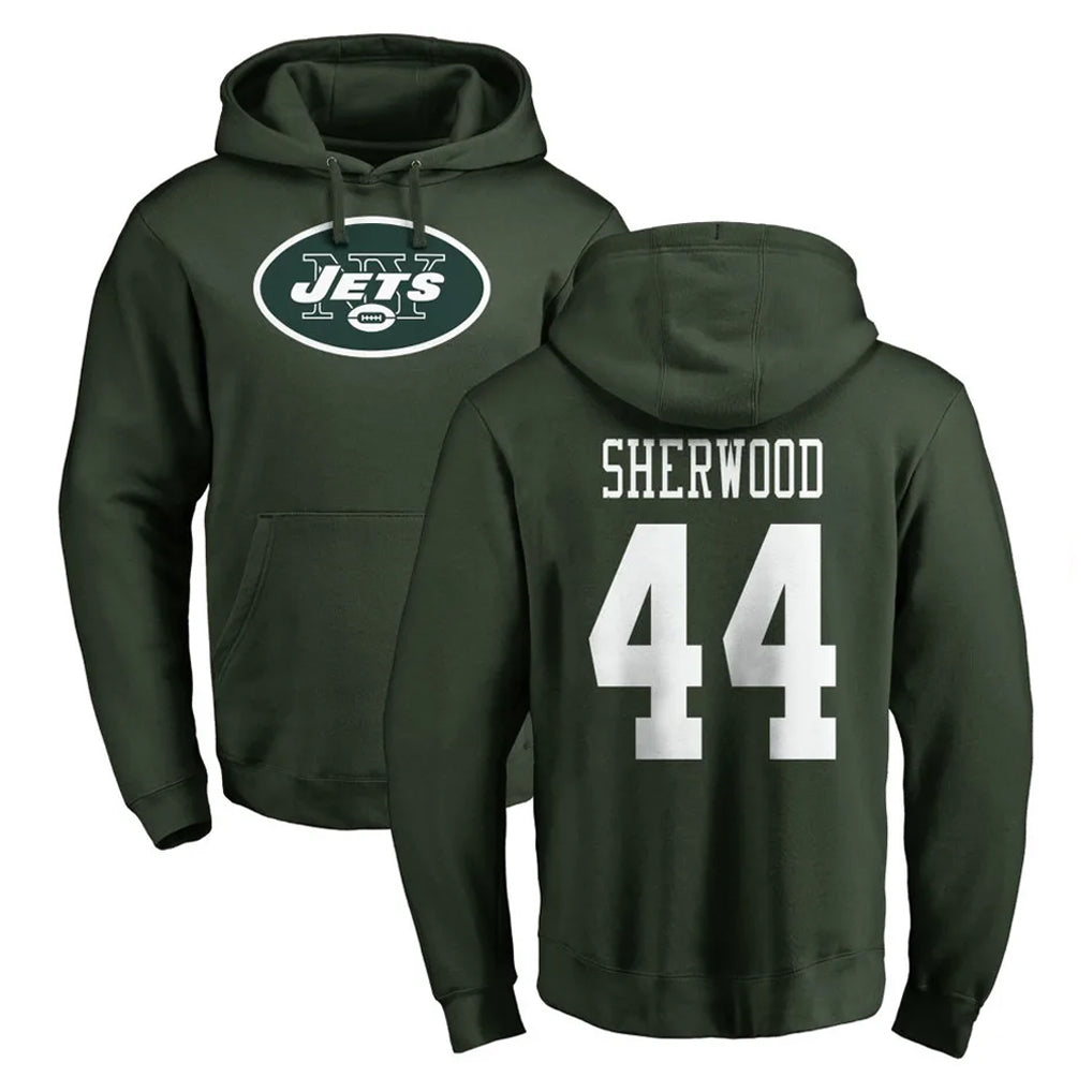 NY.Jets #44 Jamien Sherwood Player Green LOGO Pullover Hoodies Limited Game BALCE Stitched Jerseys