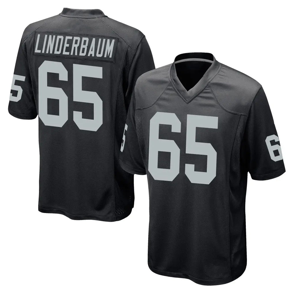 LV.Raiders #65 Tyler Linderbaum Player Black Home Game BALCE Stitched Jerseys
