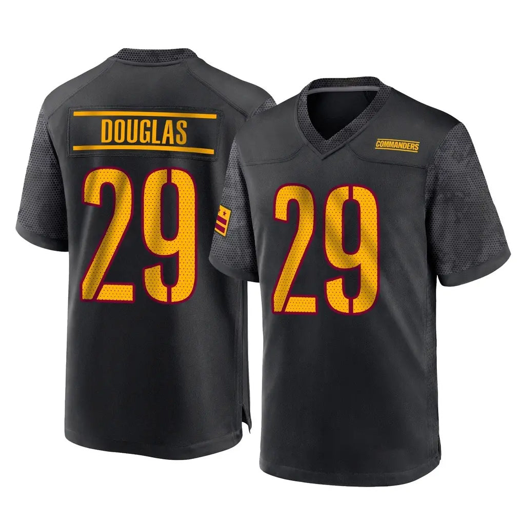 W.Commanders #29 Rasul Douglas Player Black Home Game BALCE Stitched Jerseys