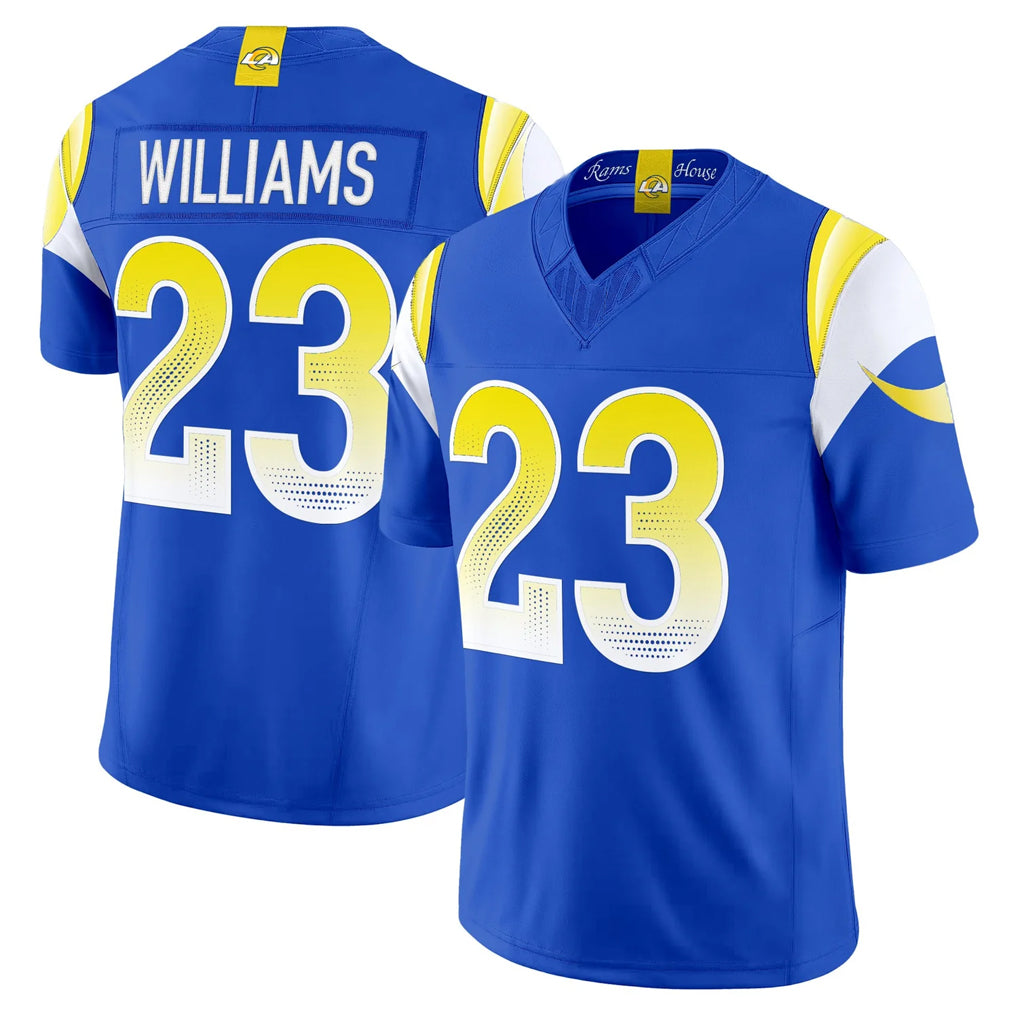 LA.Rams #23 Kyren Williams Player Royal Rivalries Vapor Limited Home Game BALCE Stitched Jerseys