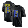 LA.Rams #15 Ty Simpson Player Black Fashion Limited Home Game BALCE Stitched Jerseys