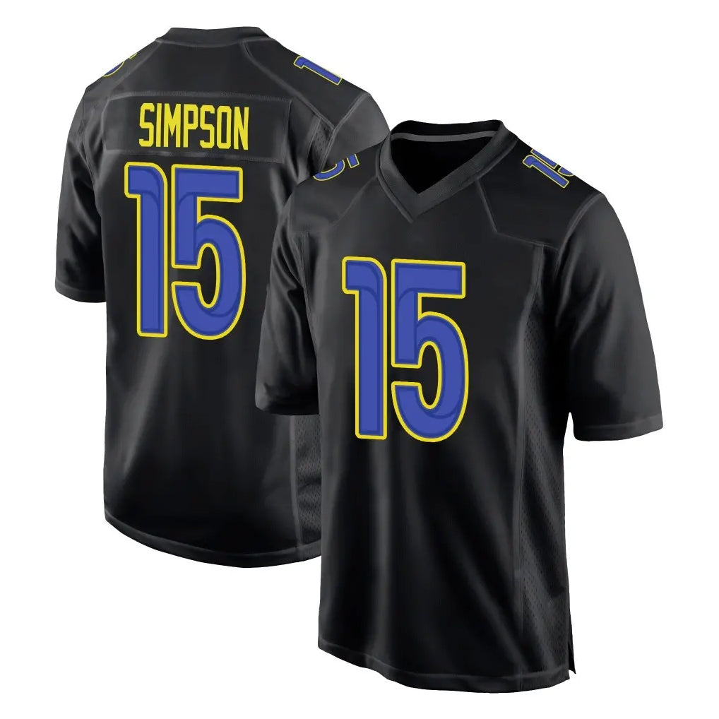 LA.Rams #15 Ty Simpson Player Black Fashion Limited Home Game BALCE Stitched Jerseys