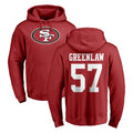 SF.49ers #57 Dre Greenlaw Player Red LOGO Pullover Hoodies Home Game BALCE Stitched Jerseys