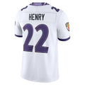 B.Ravens #22 Derrick Henry Player White Limited Elite Home Game BALCE Stitched Jerseys