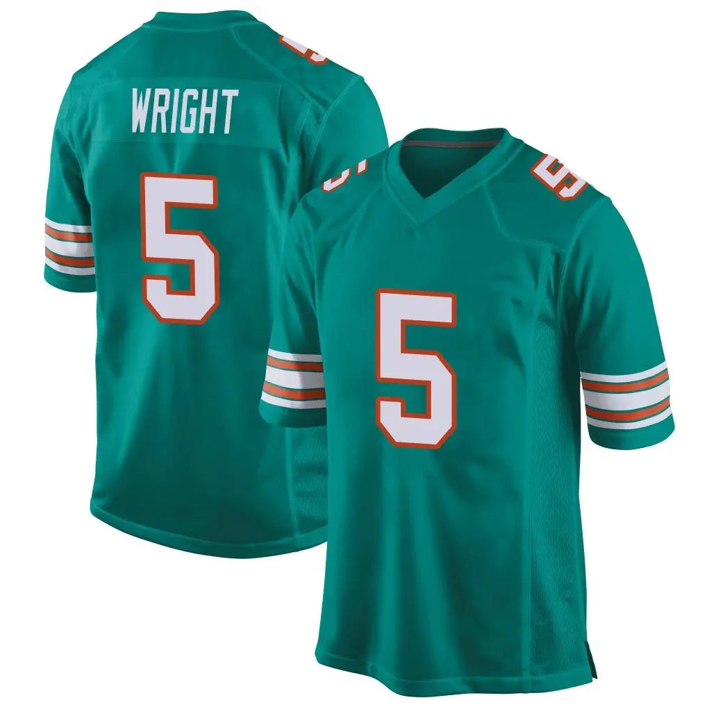 M.Dolphins #5 Jaylen Wright Player Aqua Alternate Home Game BALCE Stitched Jerseys