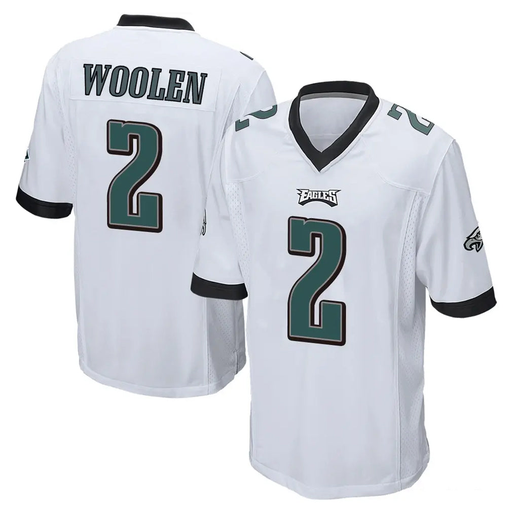 P.Eagles #2 Riq Woolen Player White Home Game BALCE Stitched Jerseys