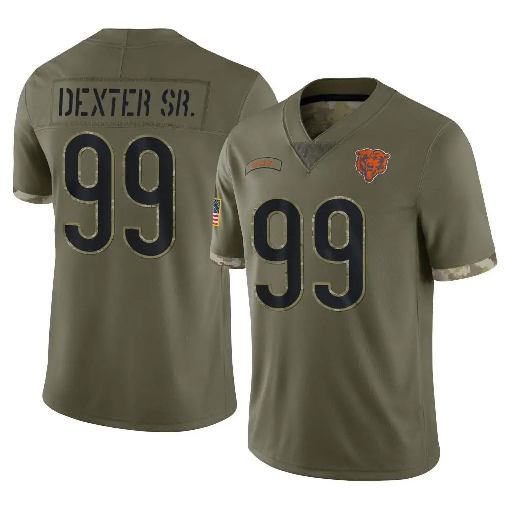 C.Bears #99 Gervon Dexter Sr. Player Olive Salute to Service Limited Game BALCE Stitched Jerseys