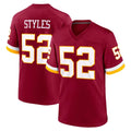 W.Commanders #52 Sonny Styles Player Burgundy Game Home BALCE Stitched Jerseys